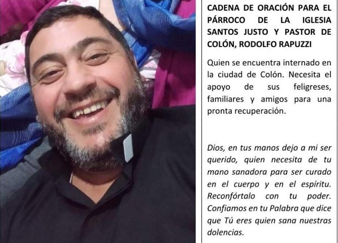 Piden cadena de oracin para el sacerdote Rodolfo Rapuzzi.