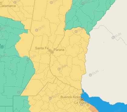 Alerta por tormentas para la tarde de este lunes.