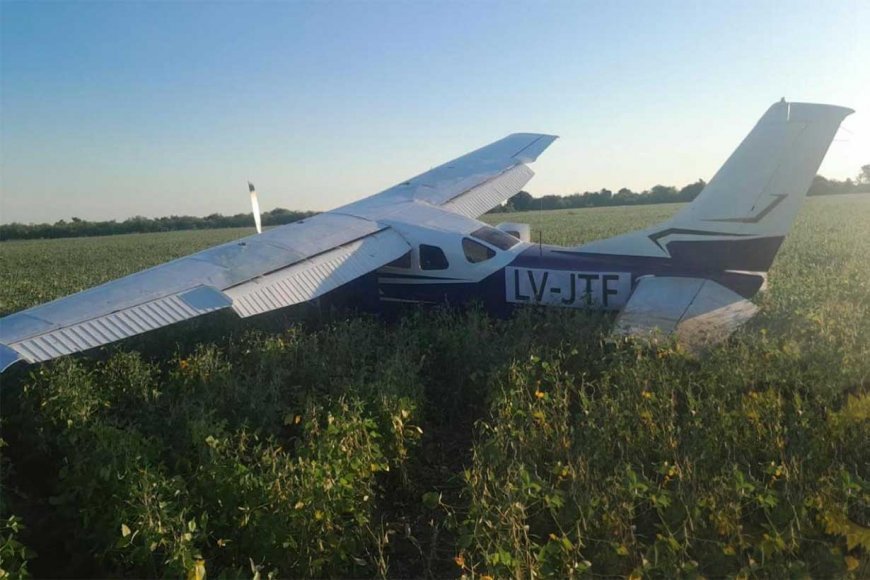 Avioneta: se hallaron bidones con posible combustible, cajas de alfajores y botellas de vino.