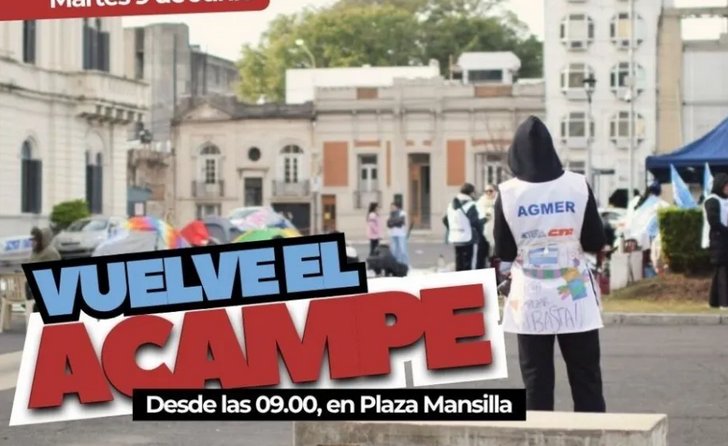 Agmer retoma el acampe frente a Casa de Gobierno en rechazo a la reforma previsional. Agmer retoma el acampe frente a Casa de Gobierno en rechazo a la reforma previsional.
