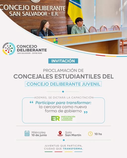 Este miércoles, proclamarán a los concejales estudiantiles y les brindarán una capacitación Este miércoles, proclamarán a los concejales estudiantiles y les brindarán una capacitación