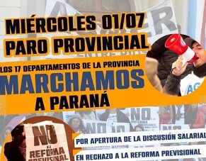 Este miércoles AGMER convoca a un paro por 24 horas. Este miércoles AGMER convoca a un paro por 24 horas.