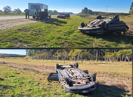 Impactante vuelco de un autom贸vil en la autov铆a 14. Impactante vuelco de un autom贸vil en la autov铆a 14.
