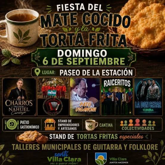 Este domingo se vive la Fiesta del Mate Cocido y la Torta Frita en Villa Clara. Este domingo se vive la Fiesta del Mate Cocido y la Torta Frita en Villa Clara.