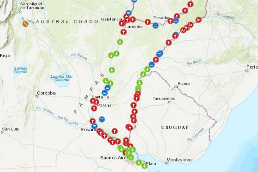 Lluvias en la cuenca alta provocaron un rápido repunte del Uruguay. Cuatro localidades alcanzaron el nivel de alerta Lluvias en la cuenca alta provocaron un rápido repunte del Uruguay. Cuatro localidades alcanzaron el nivel de alerta