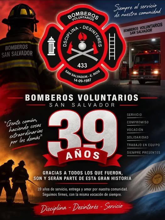 El cuartel de Bomberos Voluntarios San Salvador cumple 39 años. El cuartel de Bomberos Voluntarios San Salvador cumple 39 años.