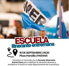 AGMER recorrerá la provincia para visibilizar los reclamos con una Escuela Itinerante. AGMER recorrerá la provincia para visibilizar los reclamos con una Escuela Itinerante.