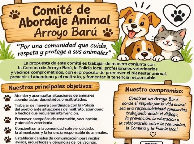 La Comuna de Arroyo Barú acompaña y apoya el compromiso con el bienestar animal. La Comuna de Arroyo Barú acompaña y apoya el compromiso con el bienestar animal.